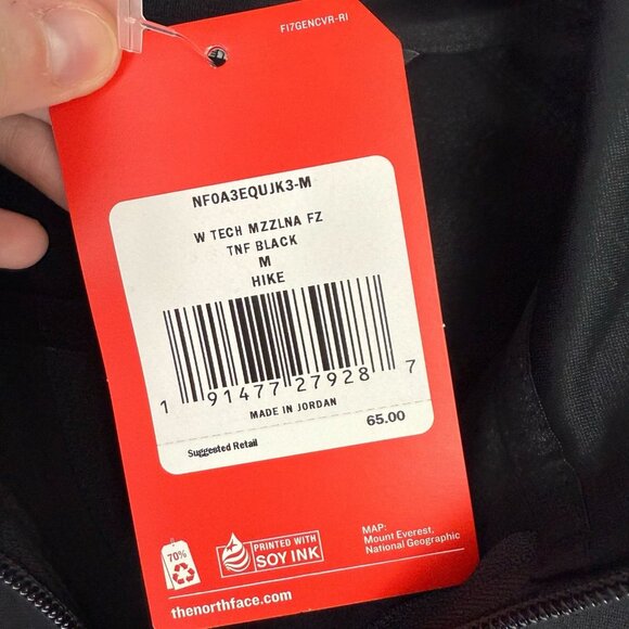 The North Face Tech Mezzaluna Full Zip Jacket Women’s M Black Lightweight - Picture 7 of 9